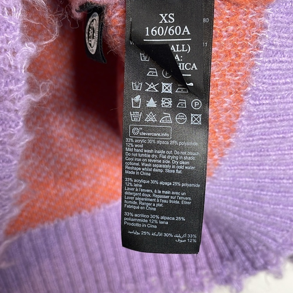 AllSaints | Women’s Tiga Abstract V-Neck Sweater Wool Blend Size XS - Picture 6 of 7